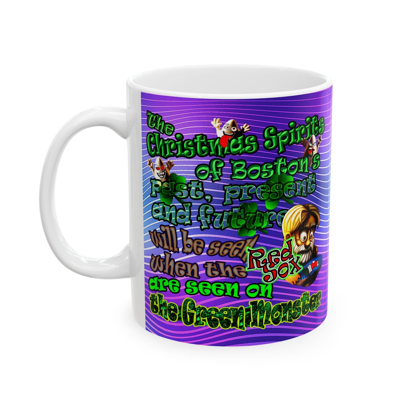 christmas spirits of boston - White Mug (purple wave)