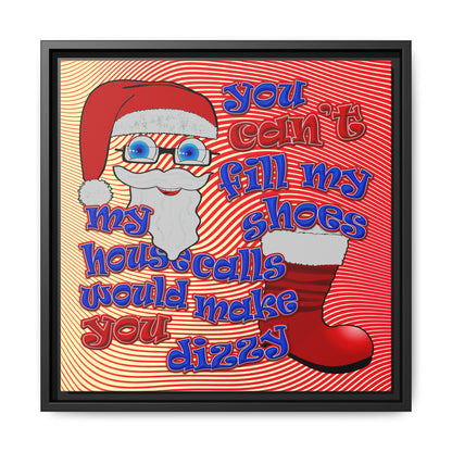 santa's shoes - framed canvas art (yellow-orange wave)