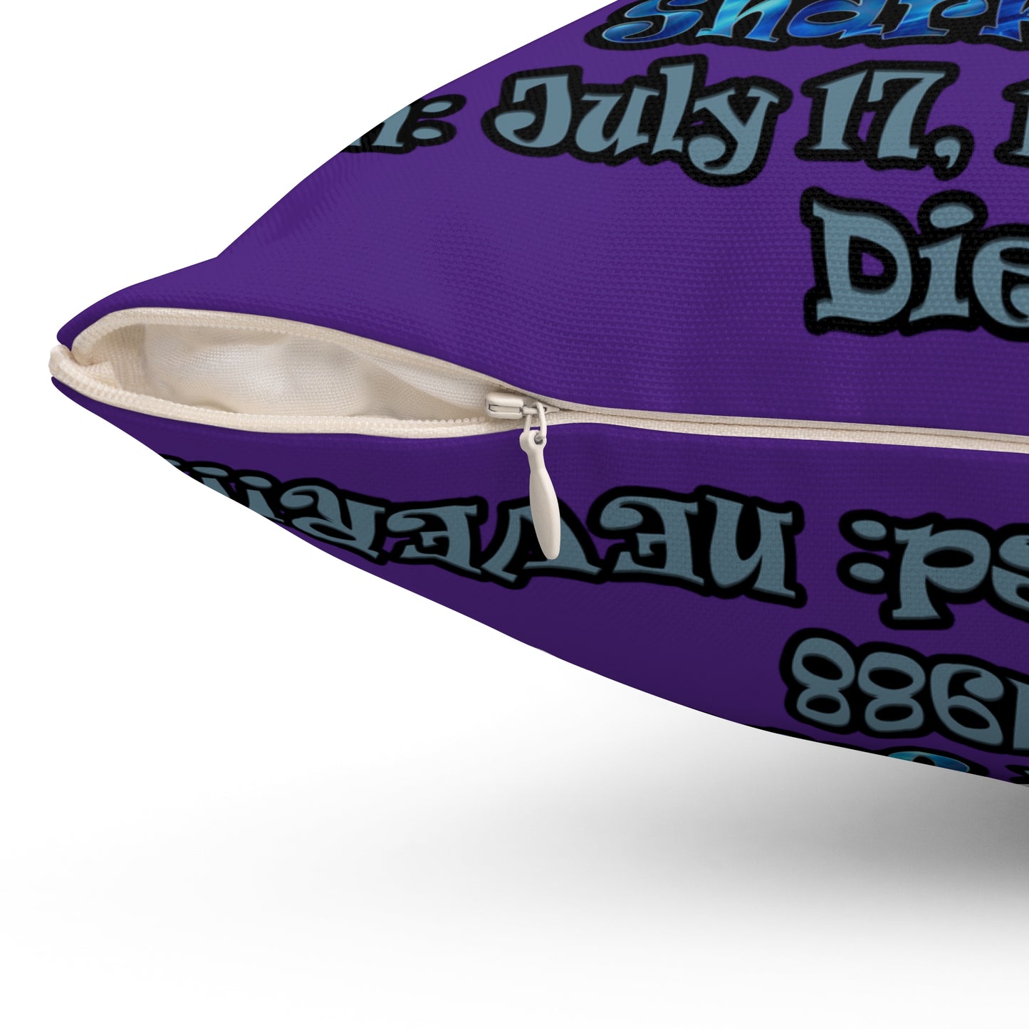 shark week - Spun Polyester Square Pillow - (purple)
