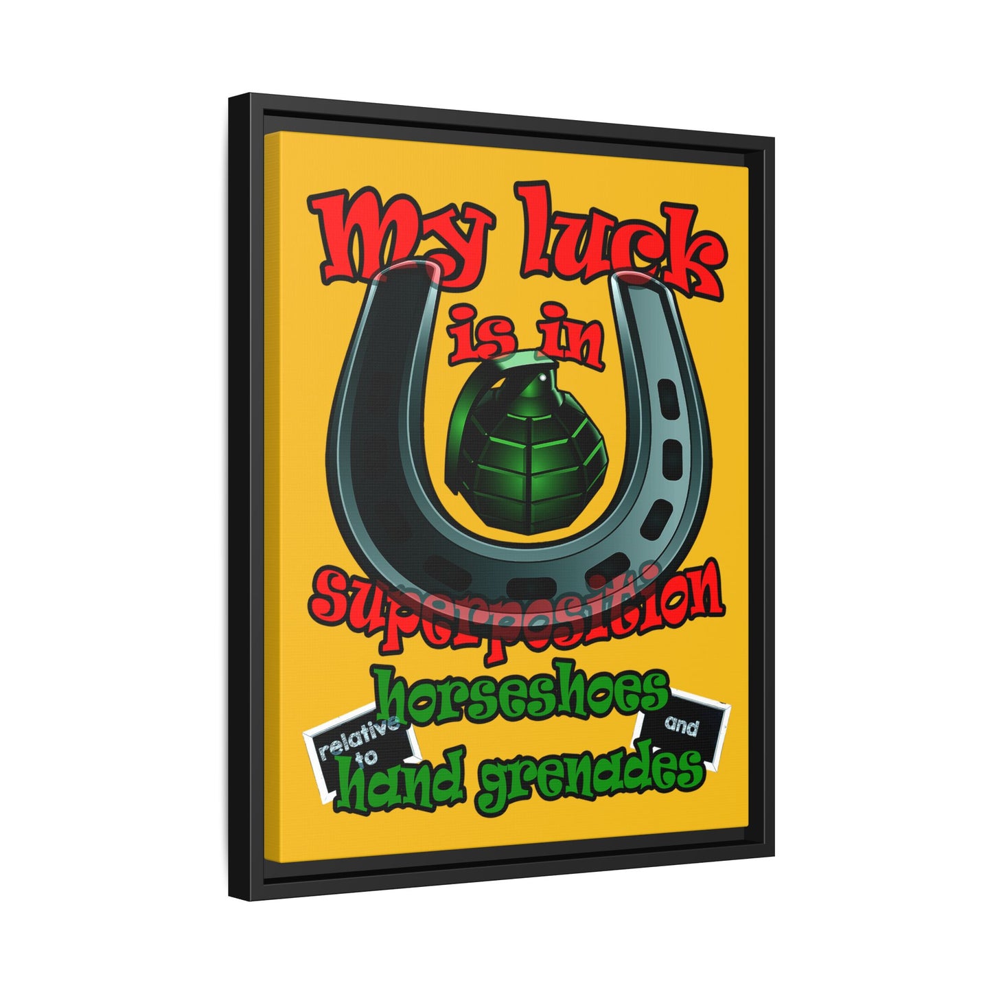 my luck - framed canvas art (yellow)
