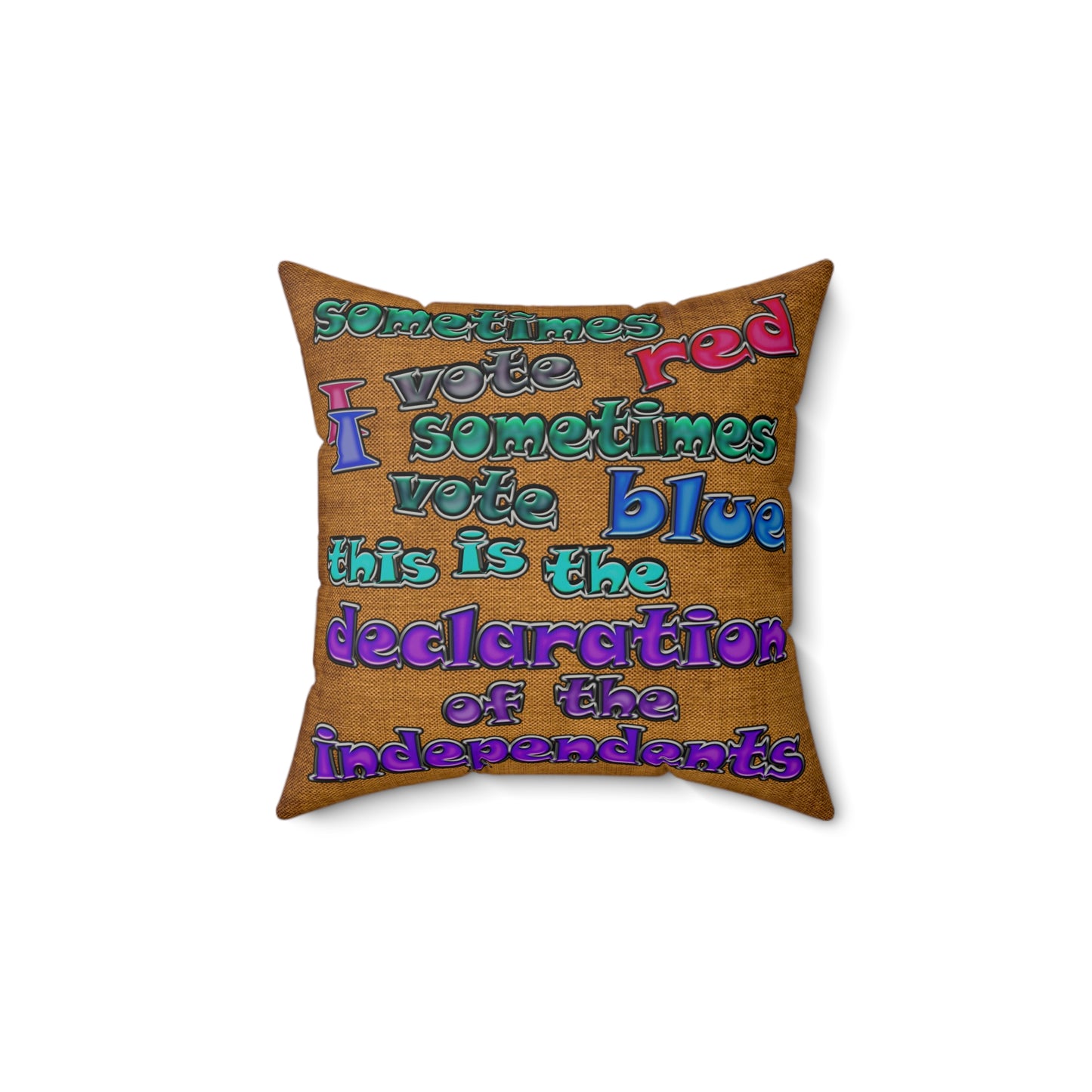 declaration of the independents - Faux Suede Square Pillow - (dichromatic brown papyrus)