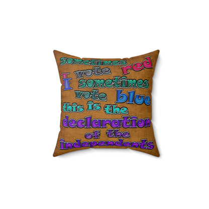 declaration of the independents - Faux Suede Square Pillow - (dichromatic brown papyrus)