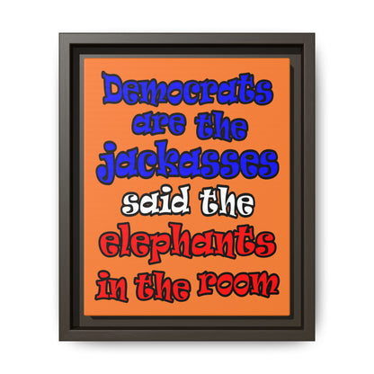 donkeys and elephants - framed canvas art (crusta)