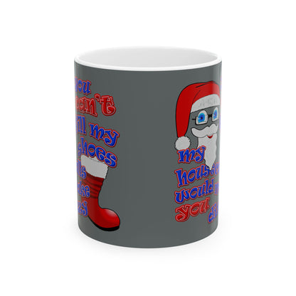 santa's shoes - White Mug (dark grey)