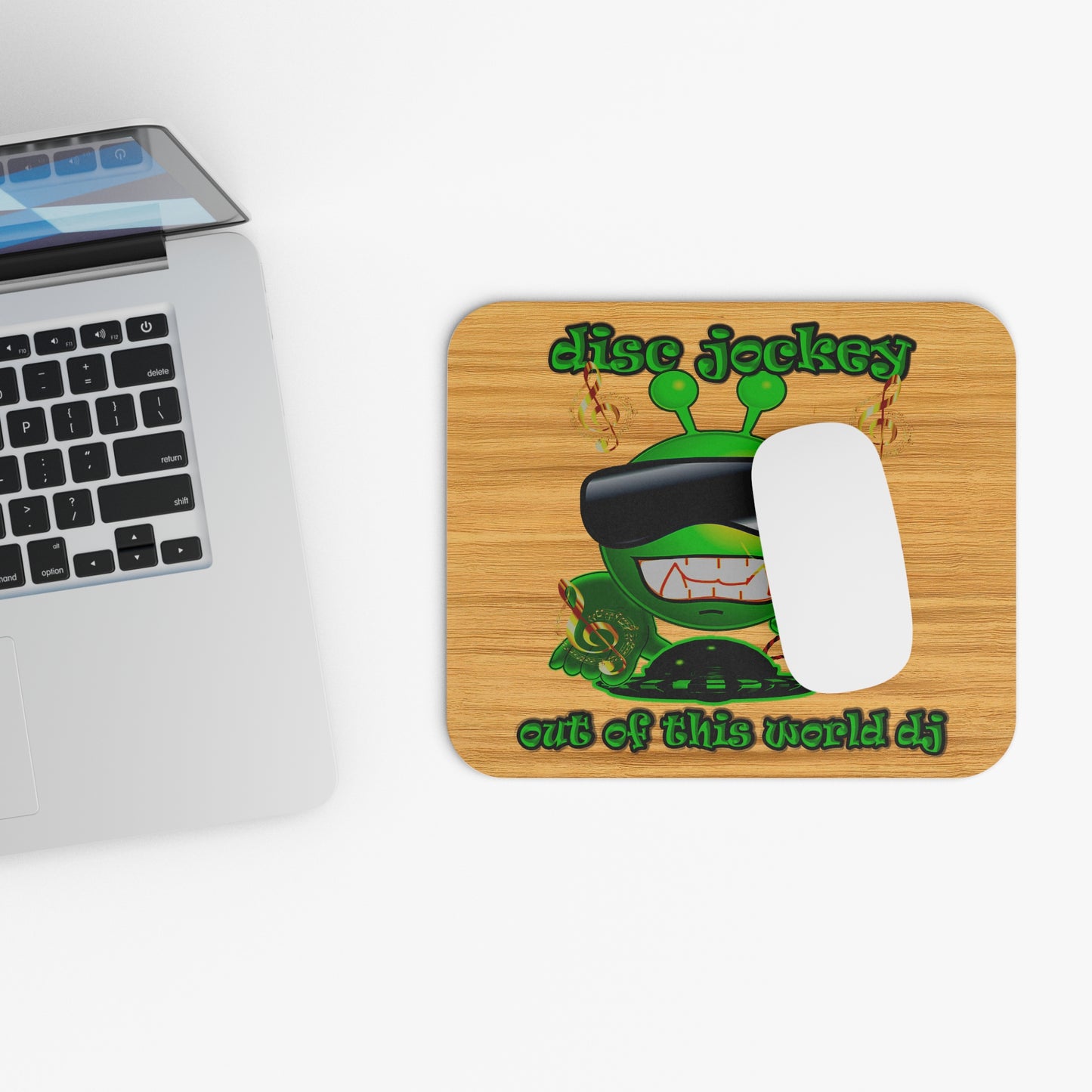 disc jockey - Mouse Pad (Rectangle) (butterscotch wood finish)