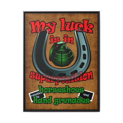 my luck - framed canvas art (brown papyrus)