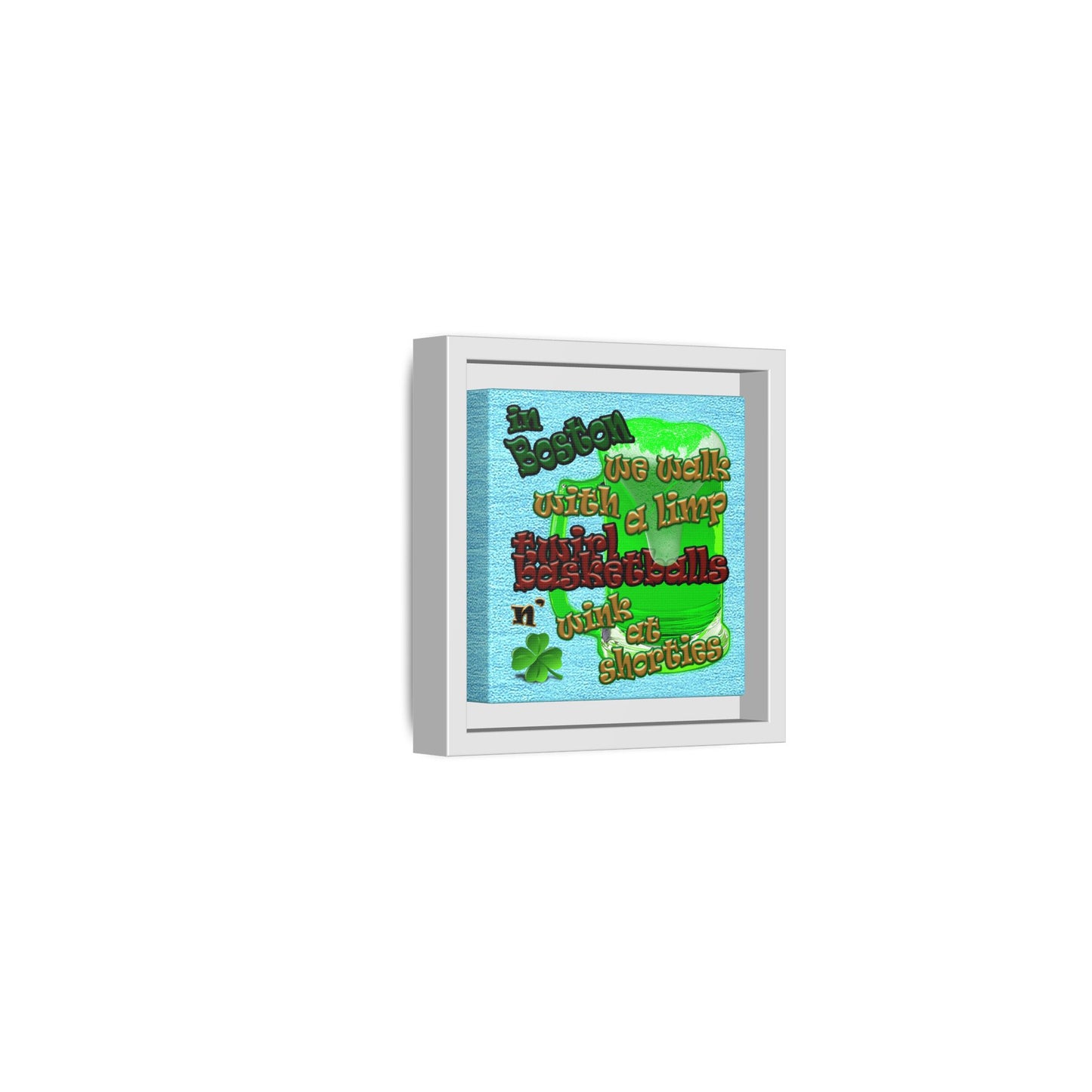 celtics logo - framed canvas art (faded blue)