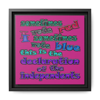 declaration of the independents - framed canvas art (pink)