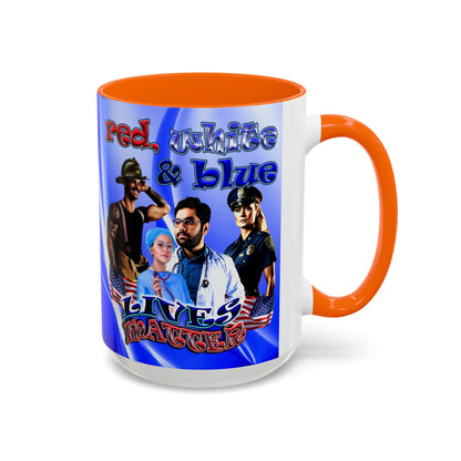 rw&b lives matter - Accent Mug (blue-white wave)