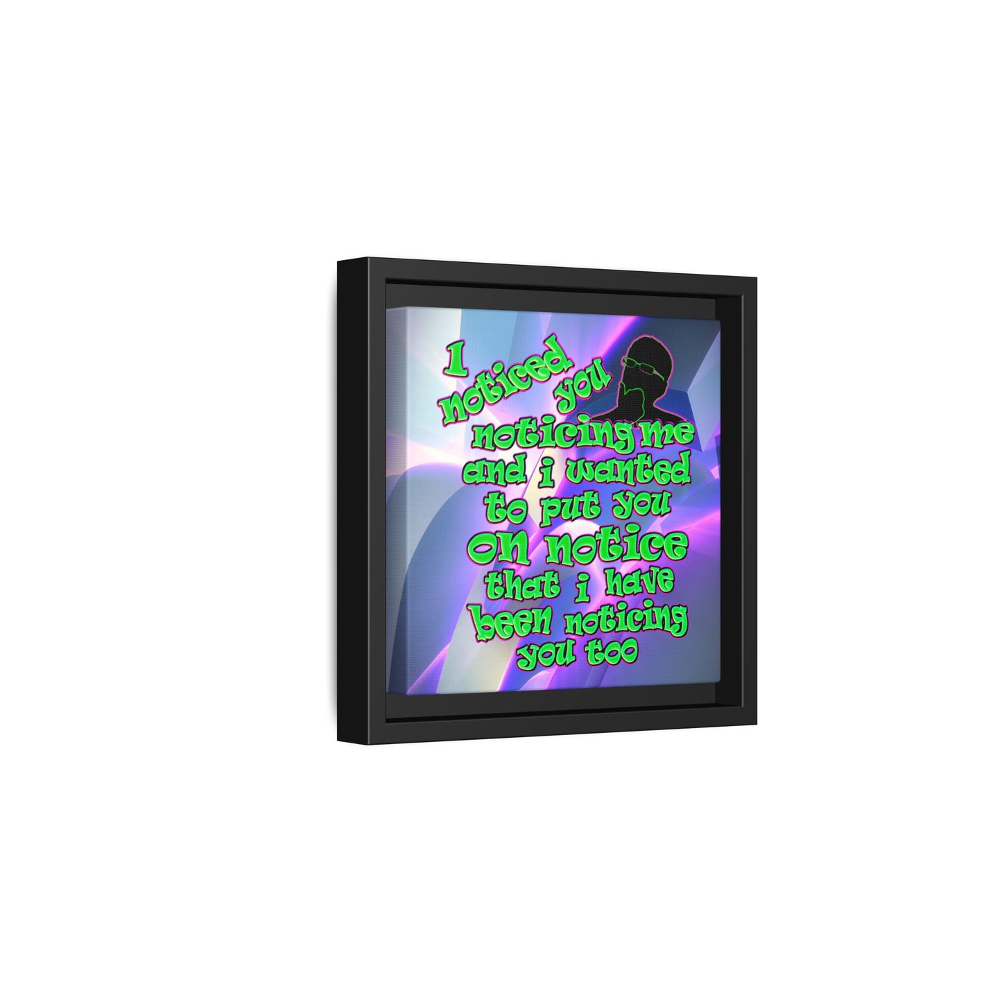 noticed you noticing - framed canvas art (grey-pink wave)
