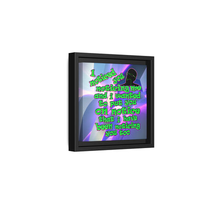 noticed you noticing - framed canvas art (grey-pink wave)