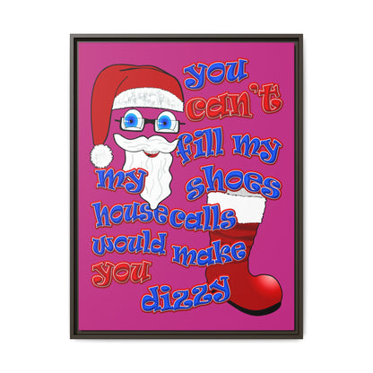 santa's shoes - framed canvas art (pink)