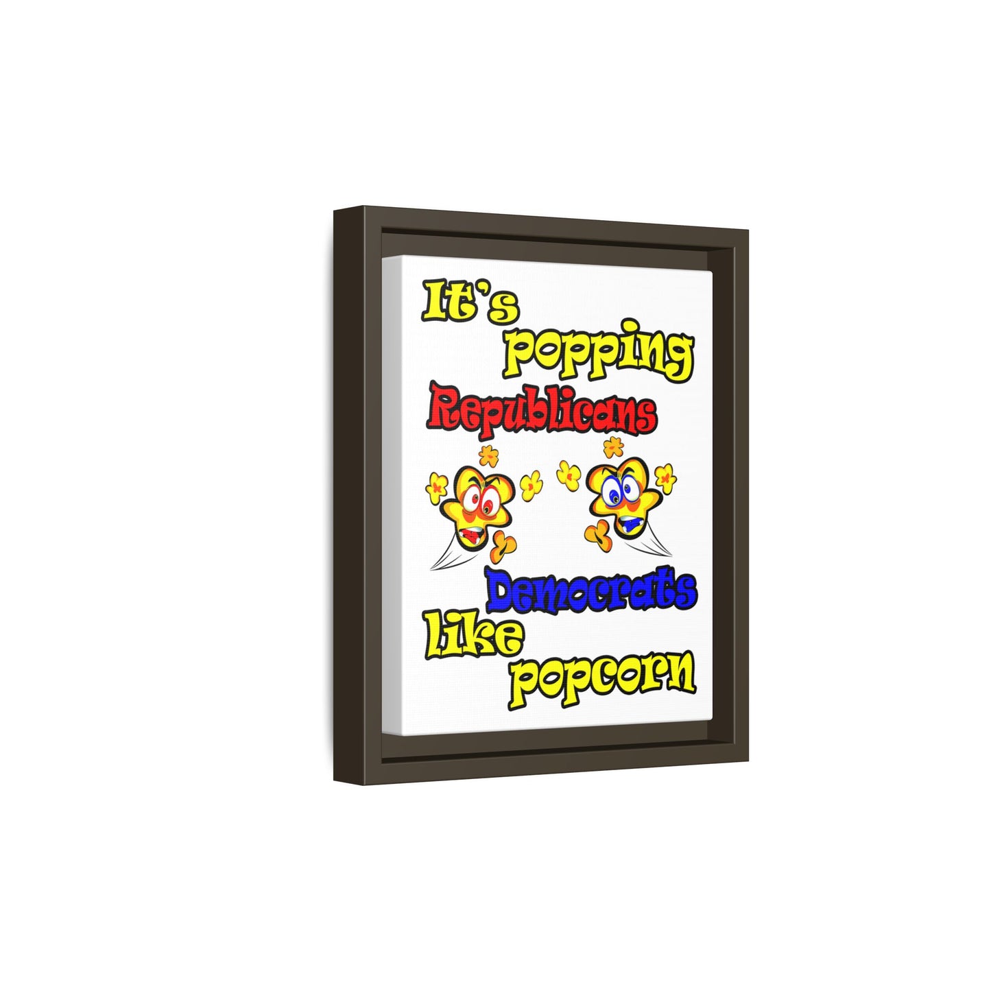 popping like popcorn - framed canvas art (white)