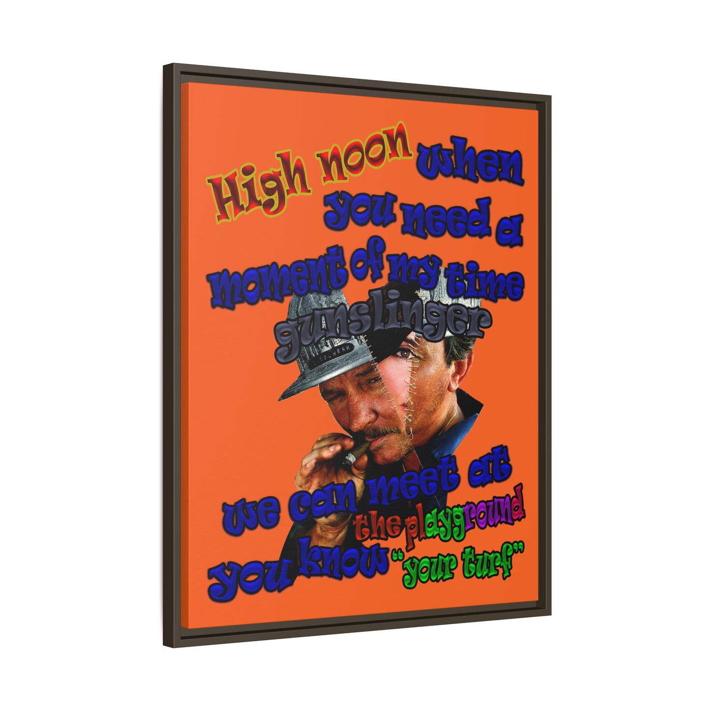 high noon - framed canvas art (orange)