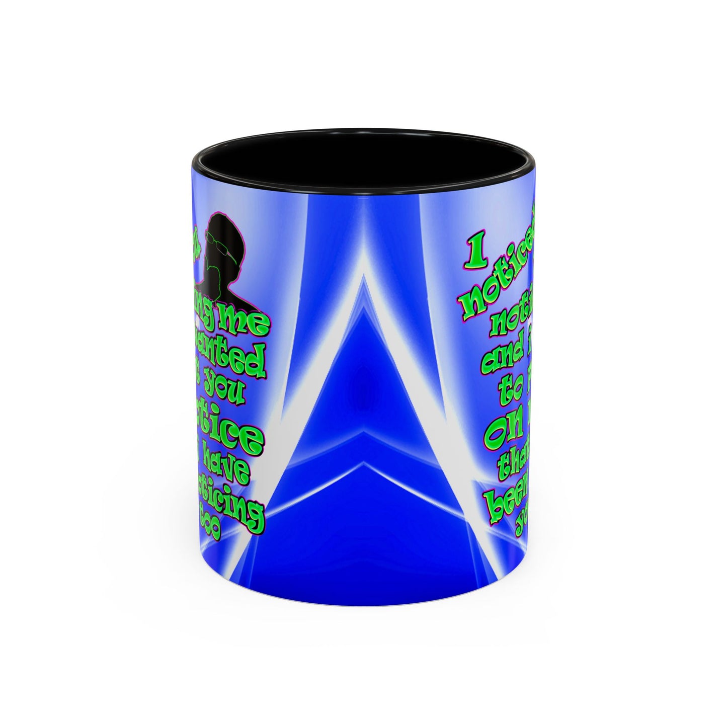 noticed you noticing - Accent Mug (blue-white wave)