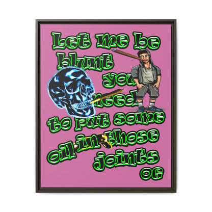 og - framed canvas art (light pink)