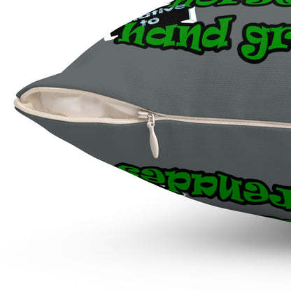 my luck - Spun Polyester Square Pillow - (dark grey)
