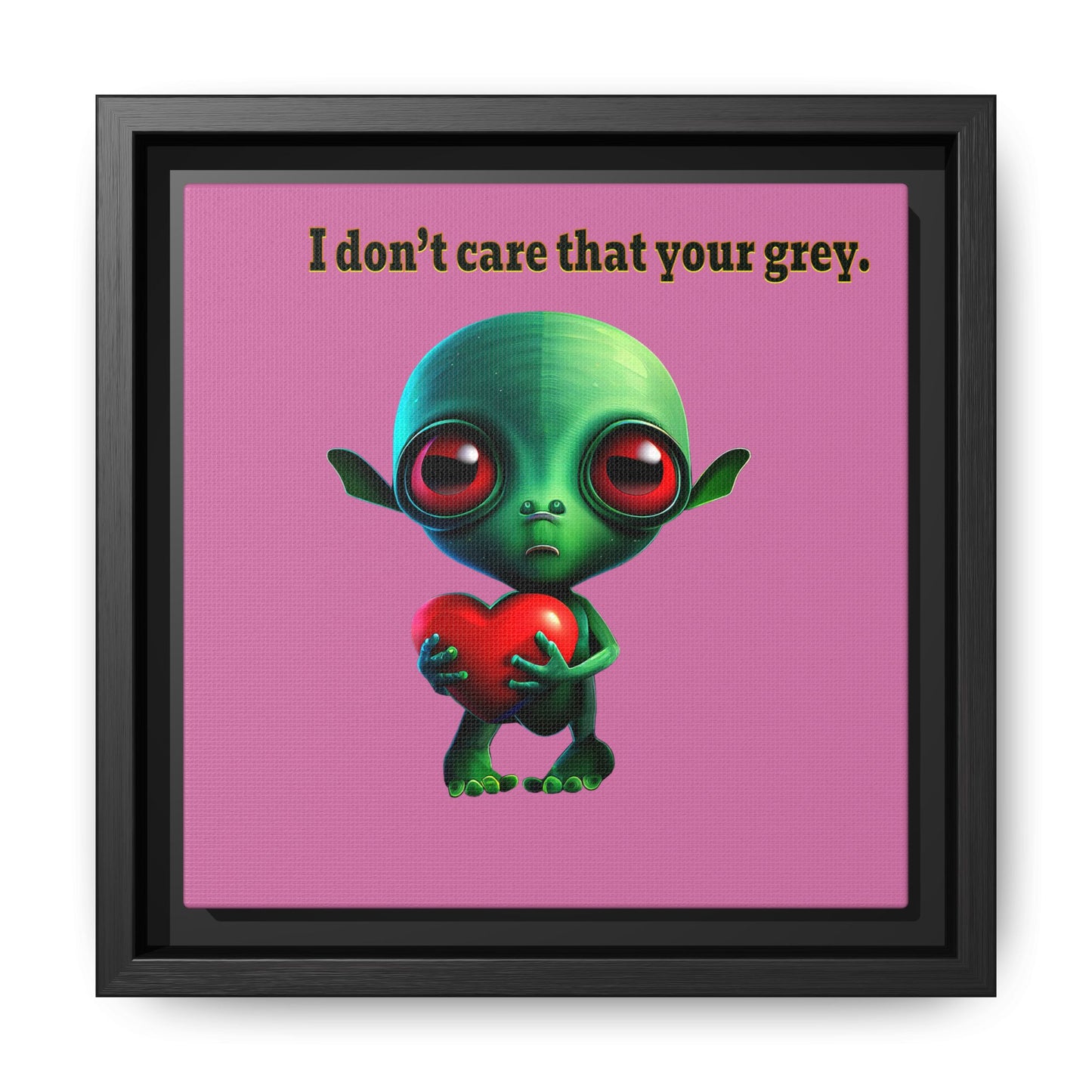 I don't care that your grey - framed canvas art (light pink)