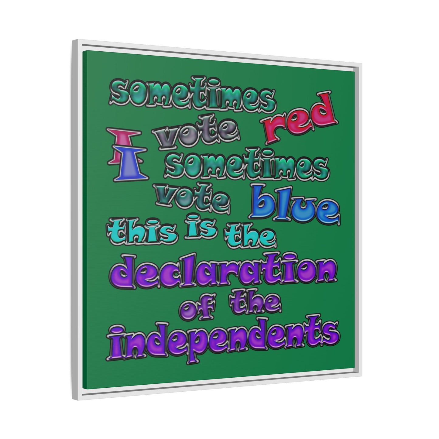 declaration of the independents - framed canvas art (dark green)