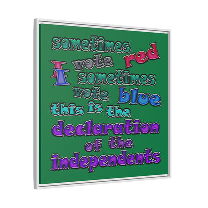 declaration of the independents - framed canvas art (dark green)