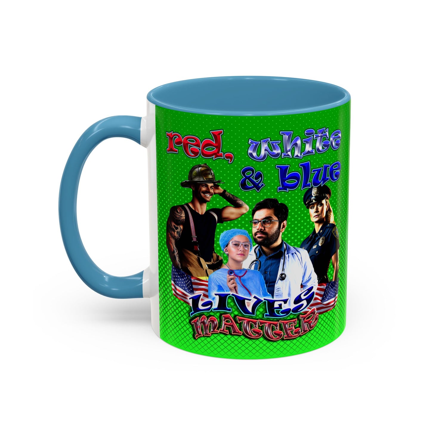 rw&b lives matter - Accent Mug (logo green)