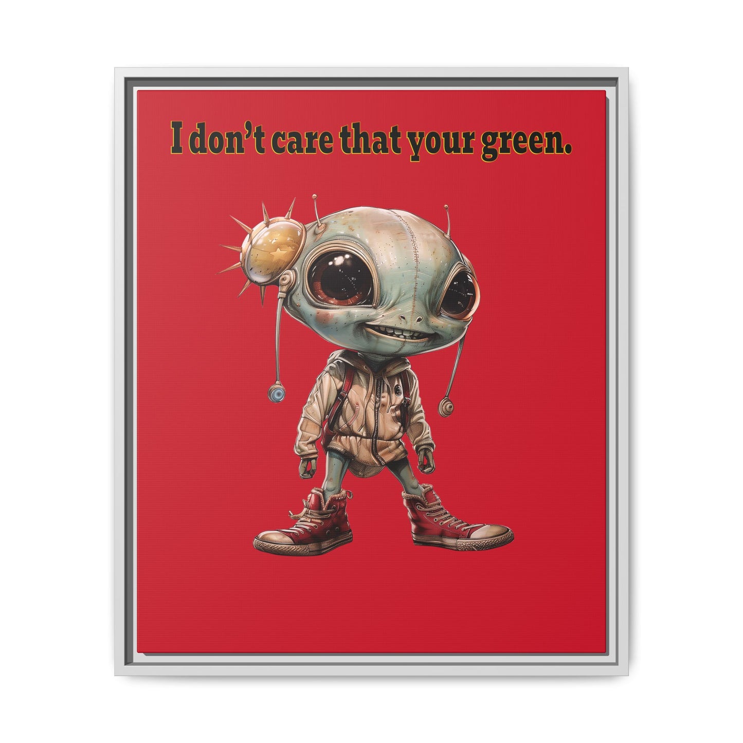 I don't care that your green - framed canvas art (dark red)