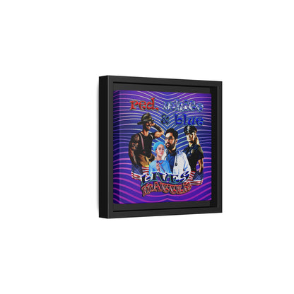 rw&b lives matter - framed canvas art (purple wave)