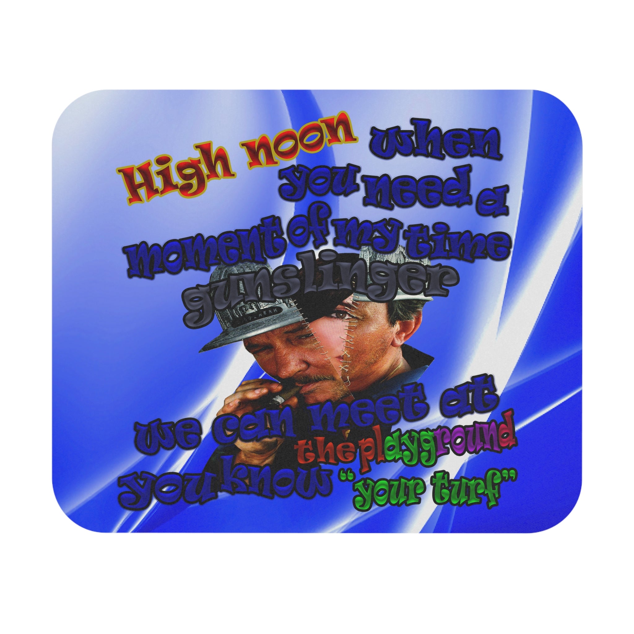 high noon - Mouse Pad (Rectangle) (blue-white wave)