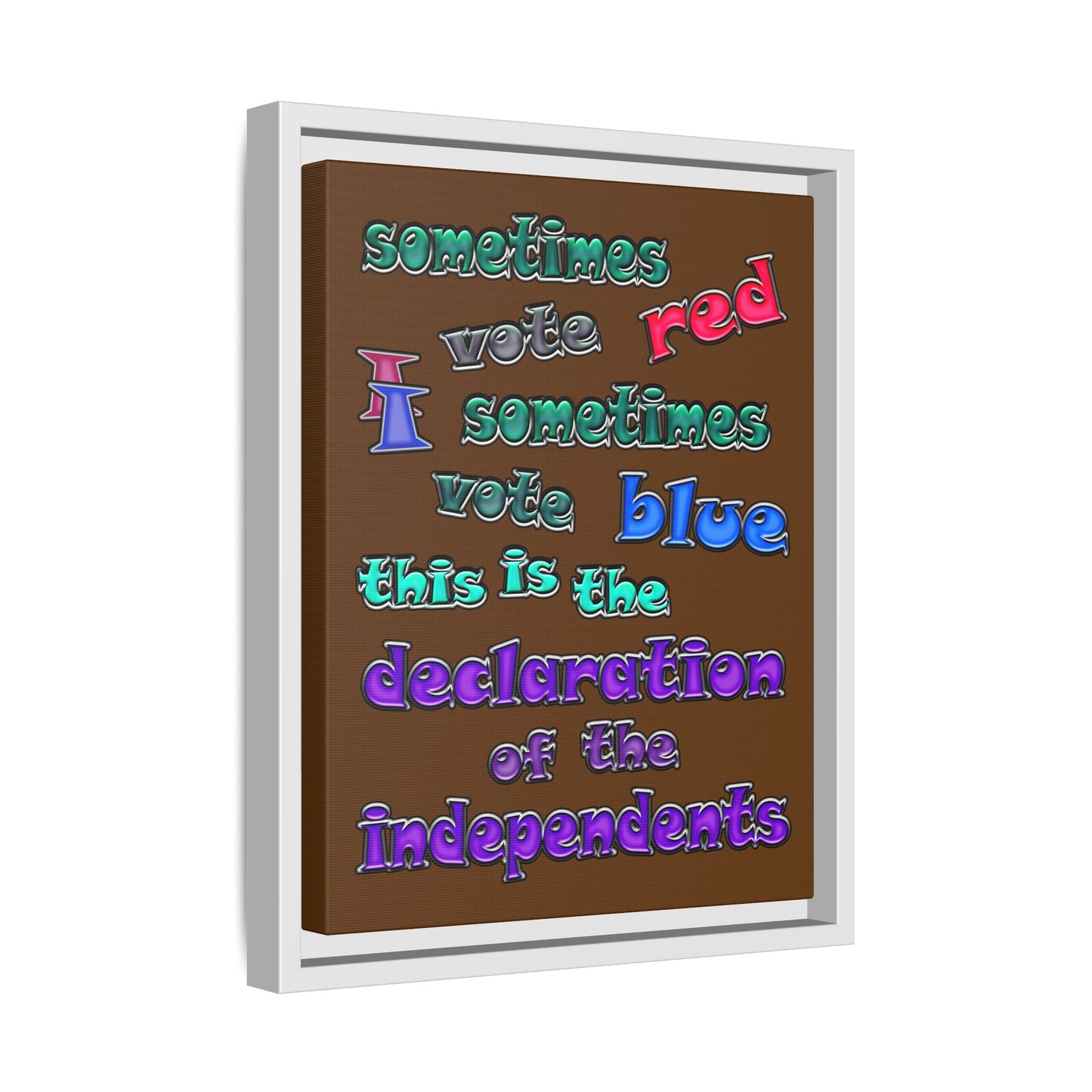 declaration of the independents - framed canvas art (brown)