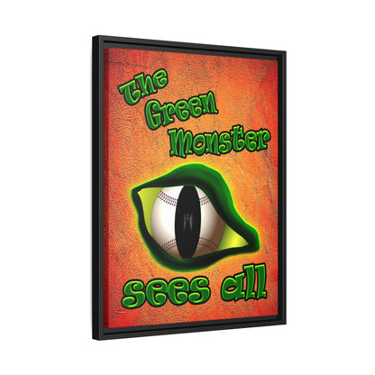 green monster - framed canvas art (burnt orange)