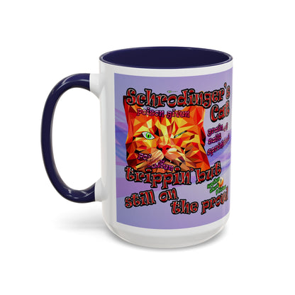 schrodinger's cat - Accent Mug (light blue-pink wave)