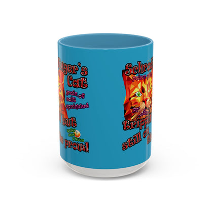 schrodinger's cat - Accent Mug (turquoise)