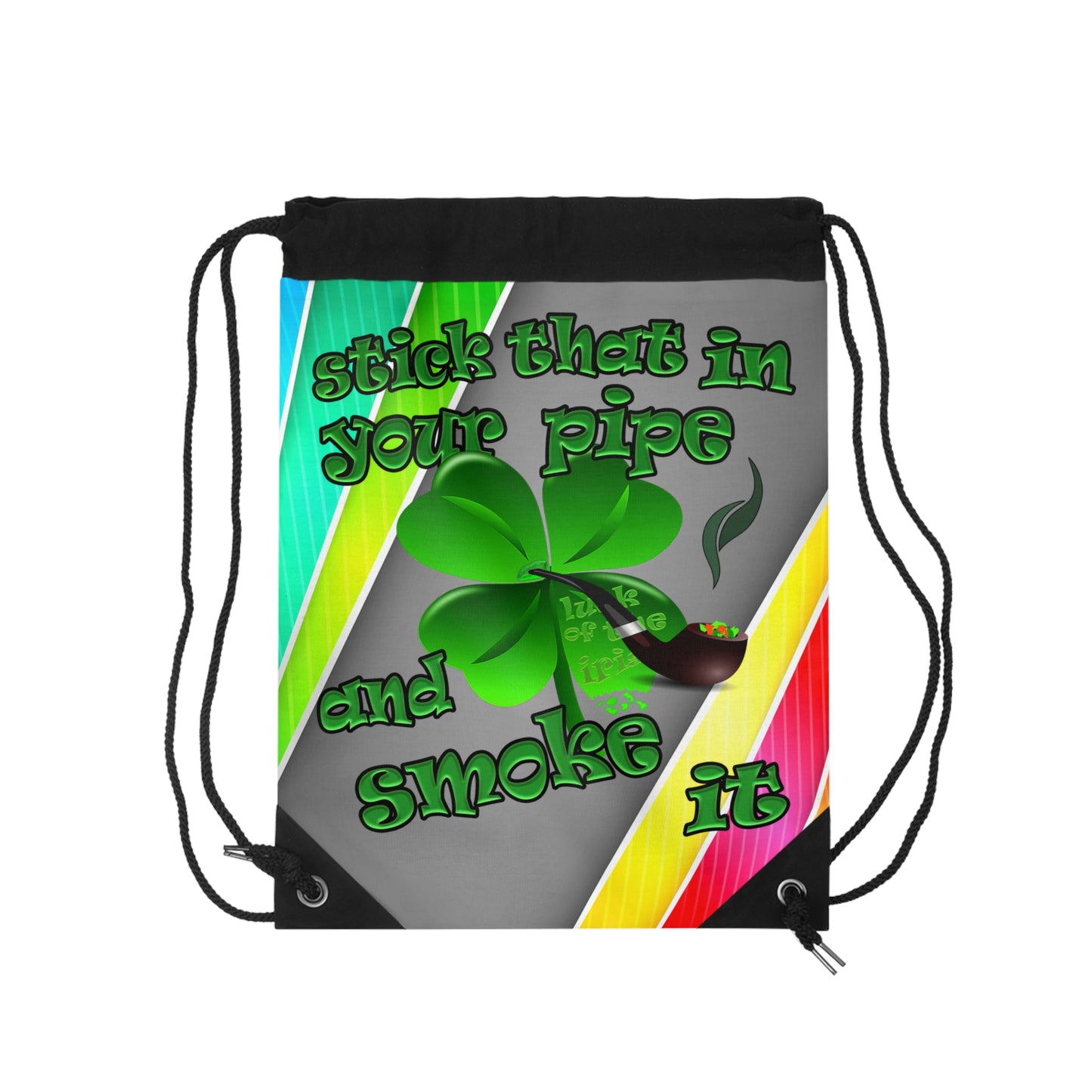celtics logo - Drawstring Bag (rainbow split)