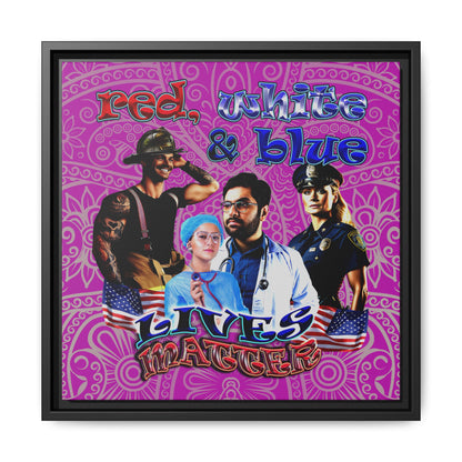 rw&b lives matter - framed canvas art (pink swirl)
