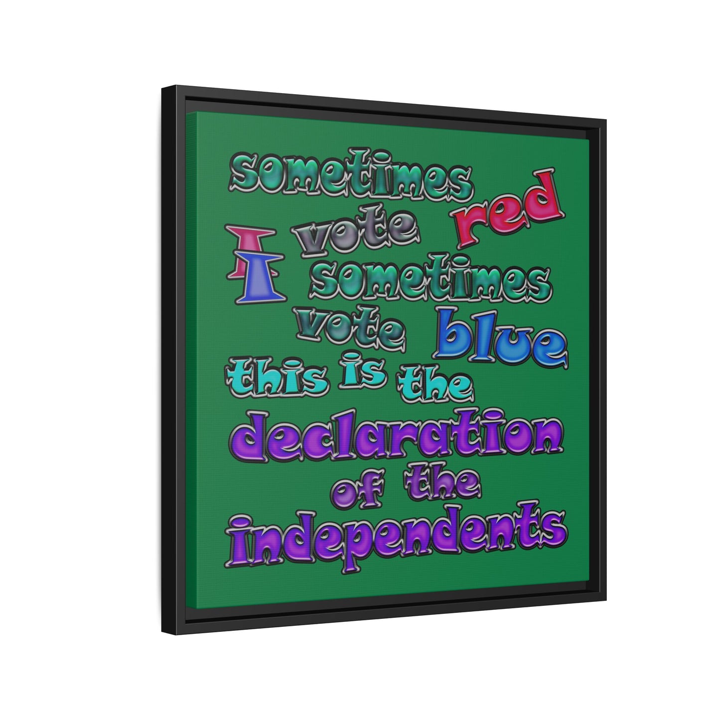 declaration of the independents - framed canvas art (dark green)