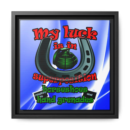 my luck - framed canvas art (blue-white wave)