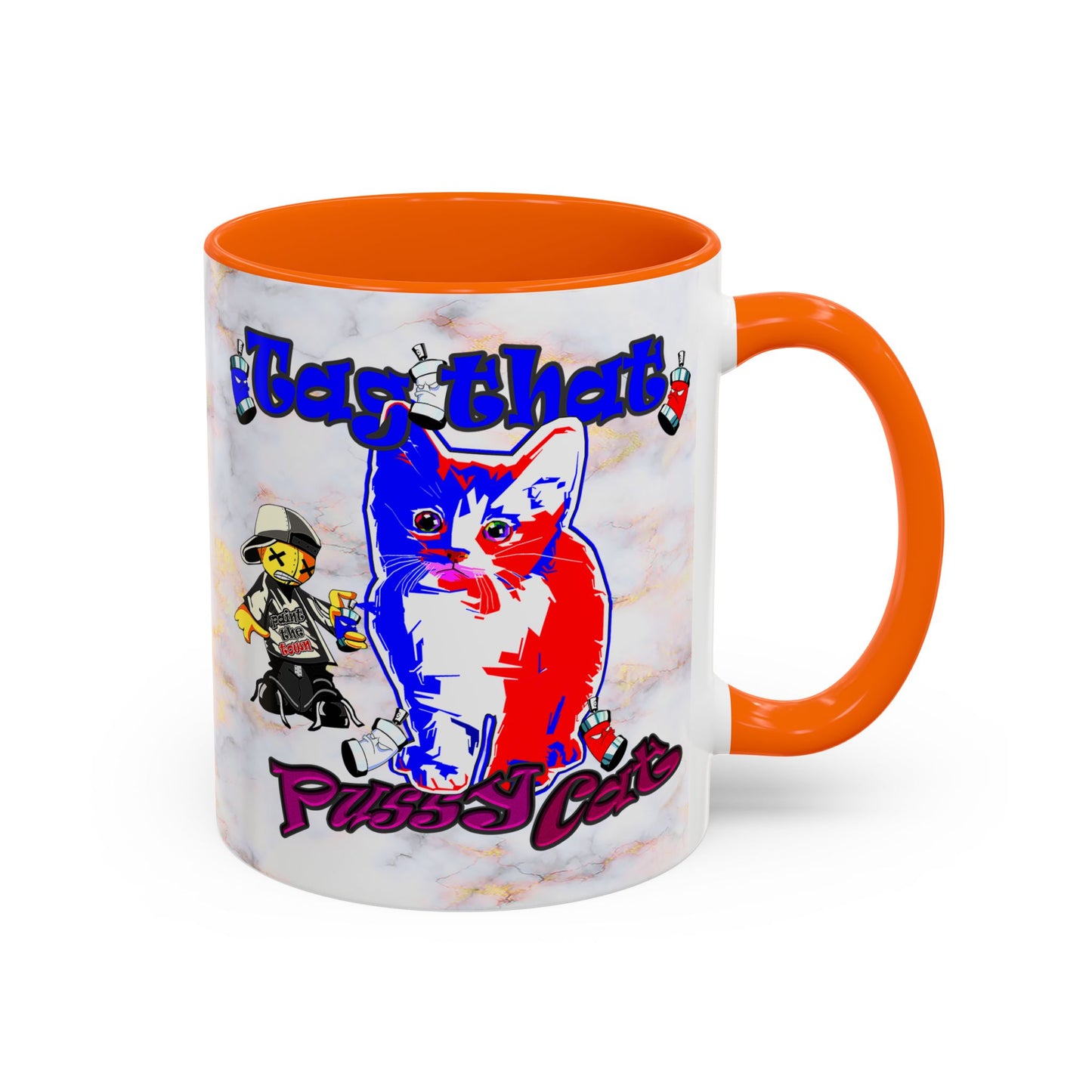 tag that - Accent Mug (white marble)