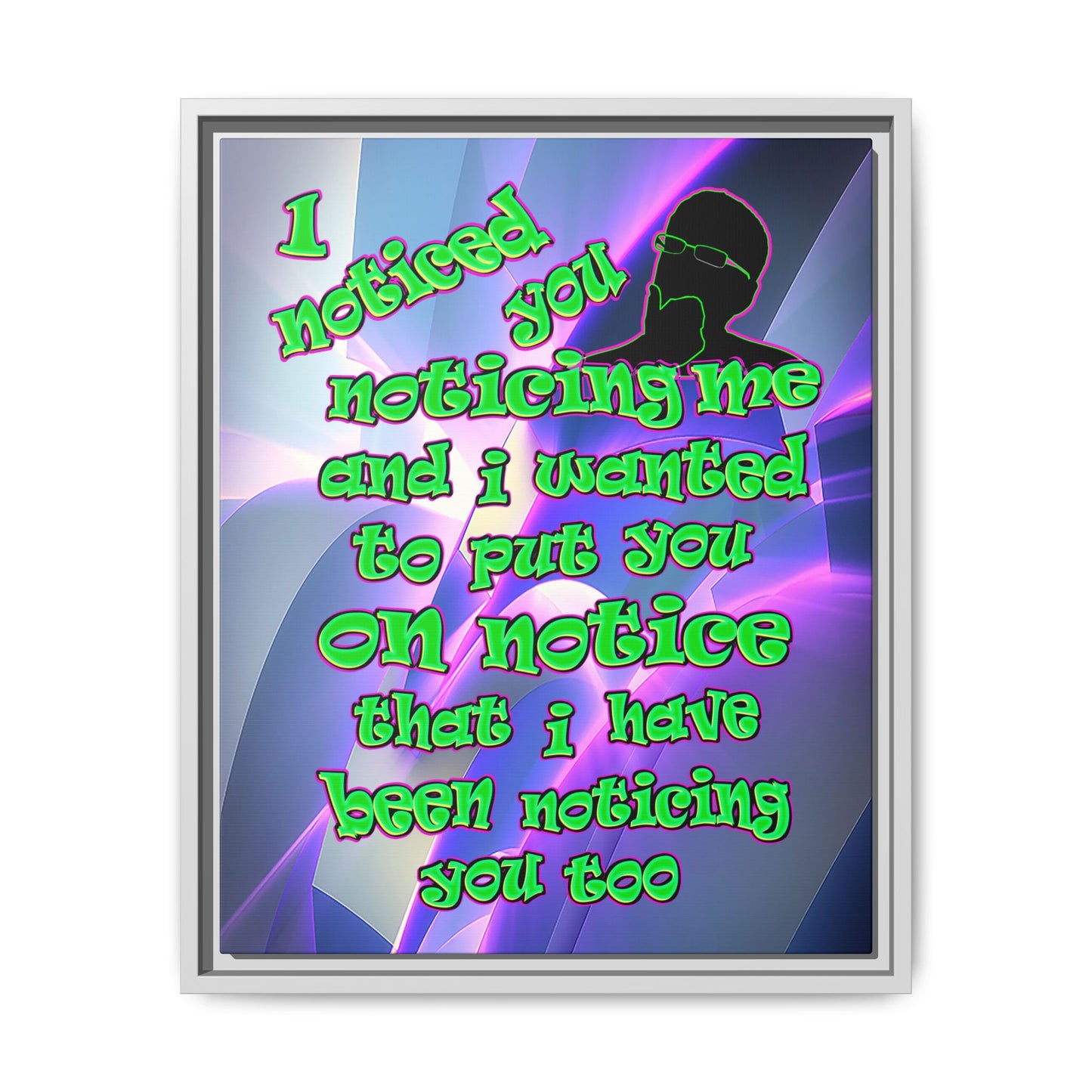 noticed you noticing - framed canvas art (grey-pink wave)