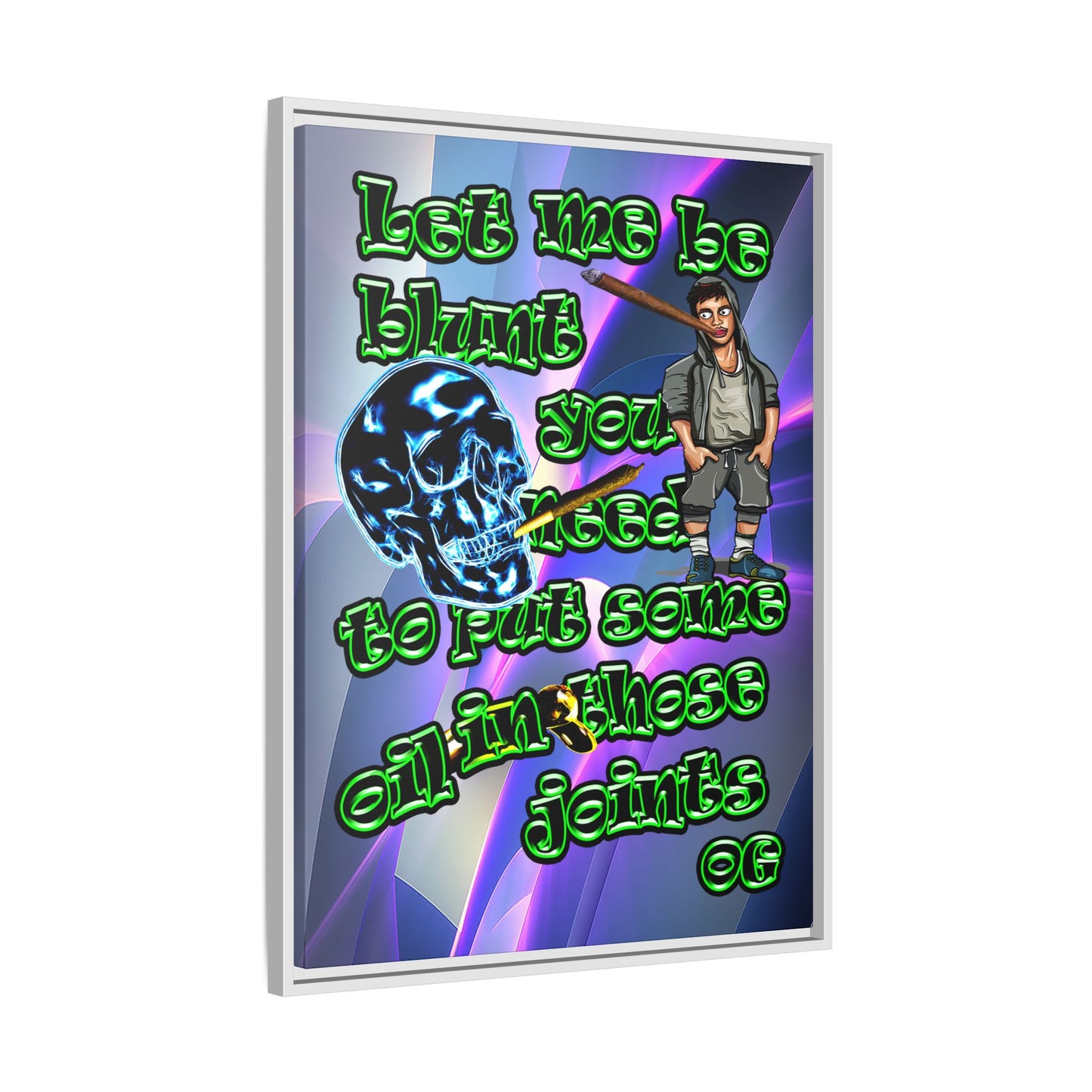 og - framed canvas art (grey-pink wave)