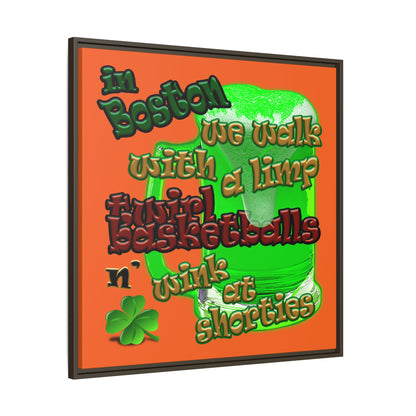 celtics logo - framed canvas art (orange)