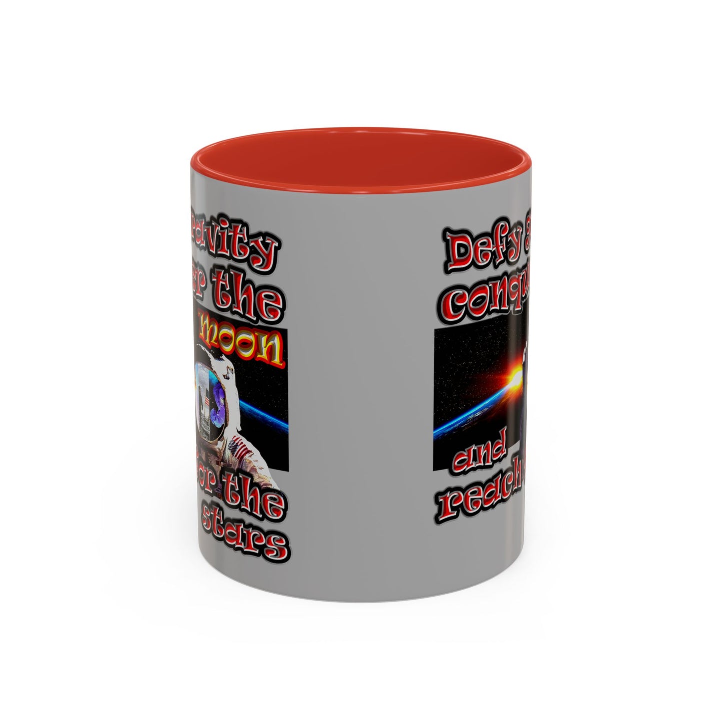 defy conquer reach - Accent Mug (light grey)