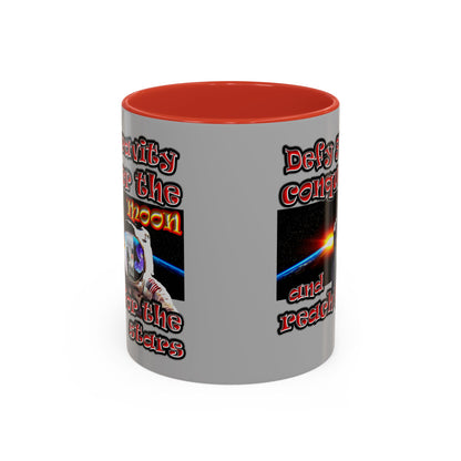 defy conquer reach - Accent Mug (light grey)