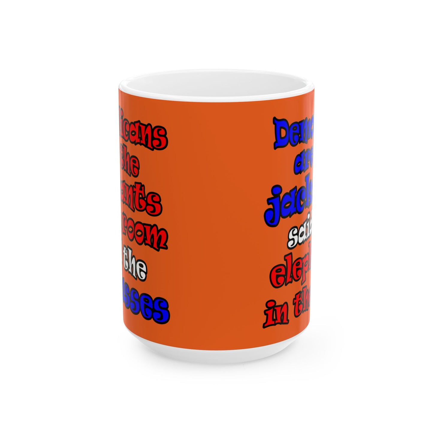 donkeys and elephants - White Mug (orange)