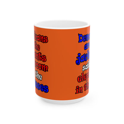donkeys and elephants - White Mug (orange)