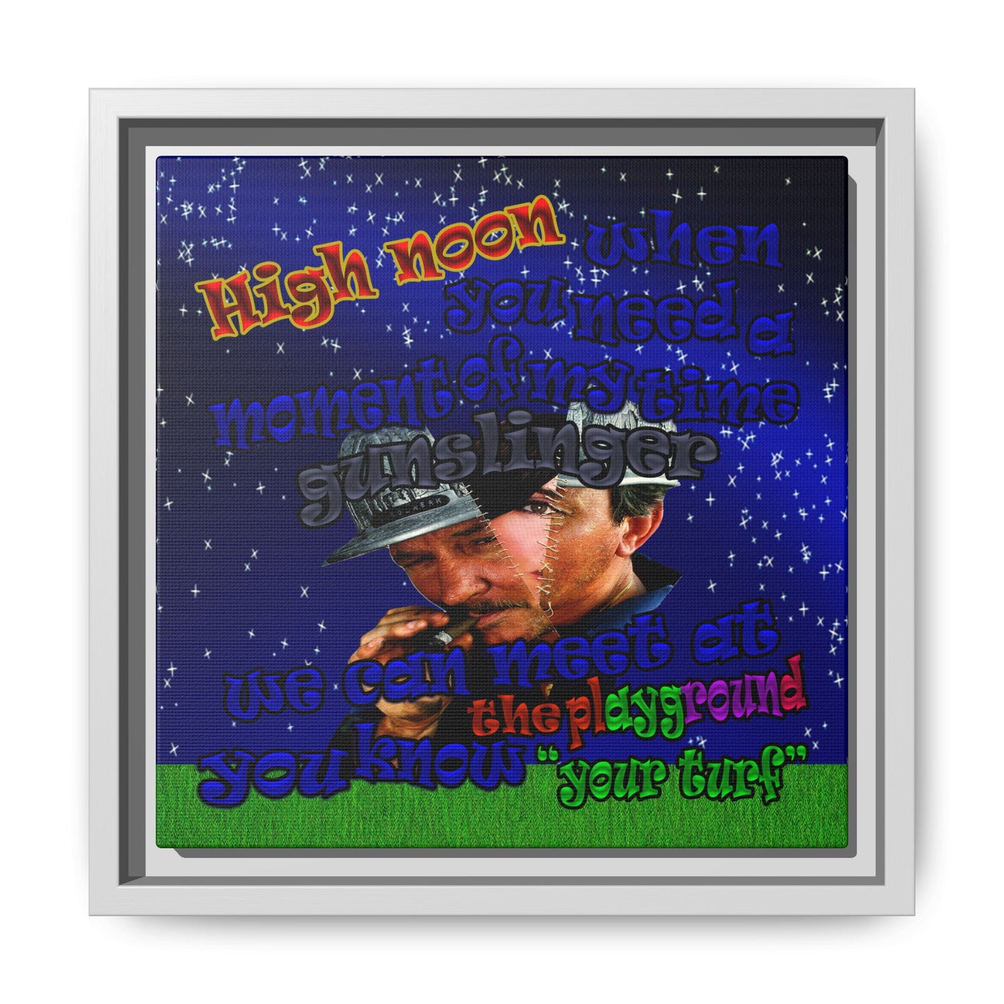 high noon - framed canvas art ('snoops' background)