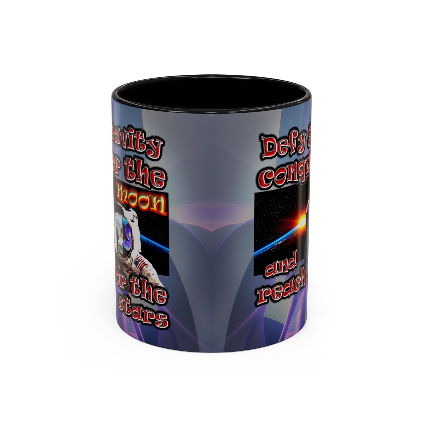 defy conquer reach - Accent Mug (grey-pink wave)