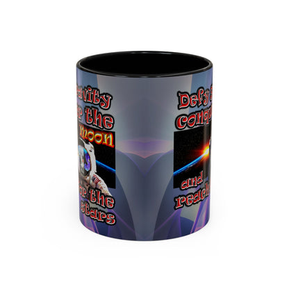 defy conquer reach - Accent Mug (grey-pink wave)
