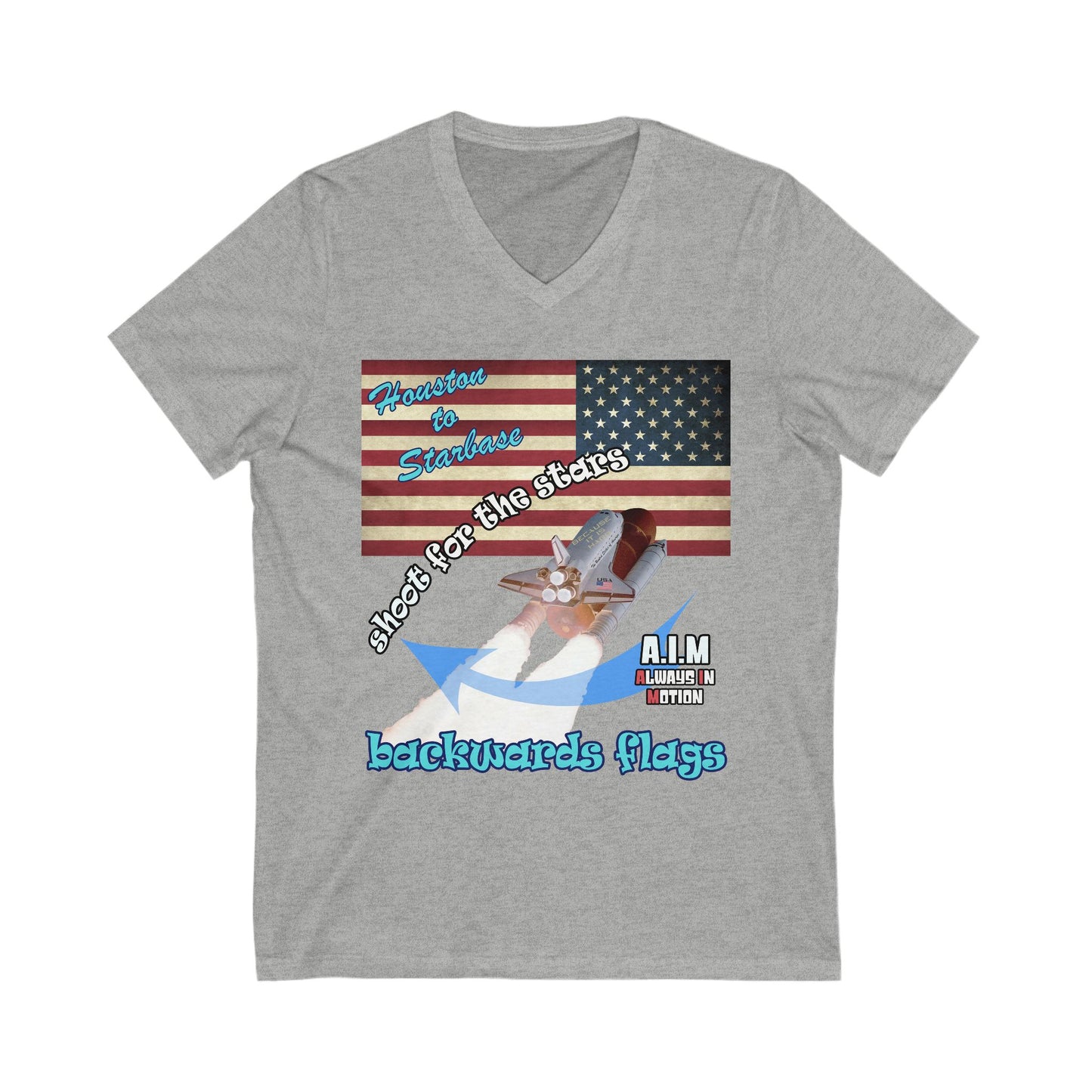 shoot for the stars - Unisex Jersey Short Sleeve V-Neck Tee