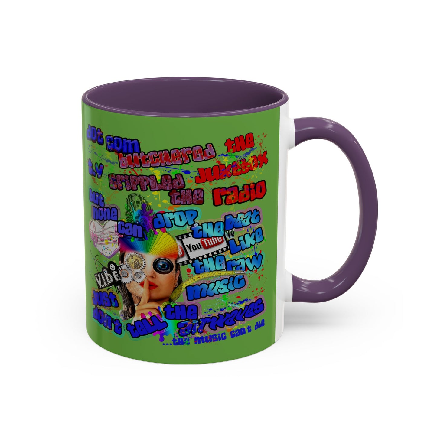 drop the beat - Accent Mug (green)