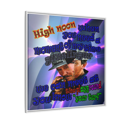 high noon - framed canvas art (grey-pink wave)